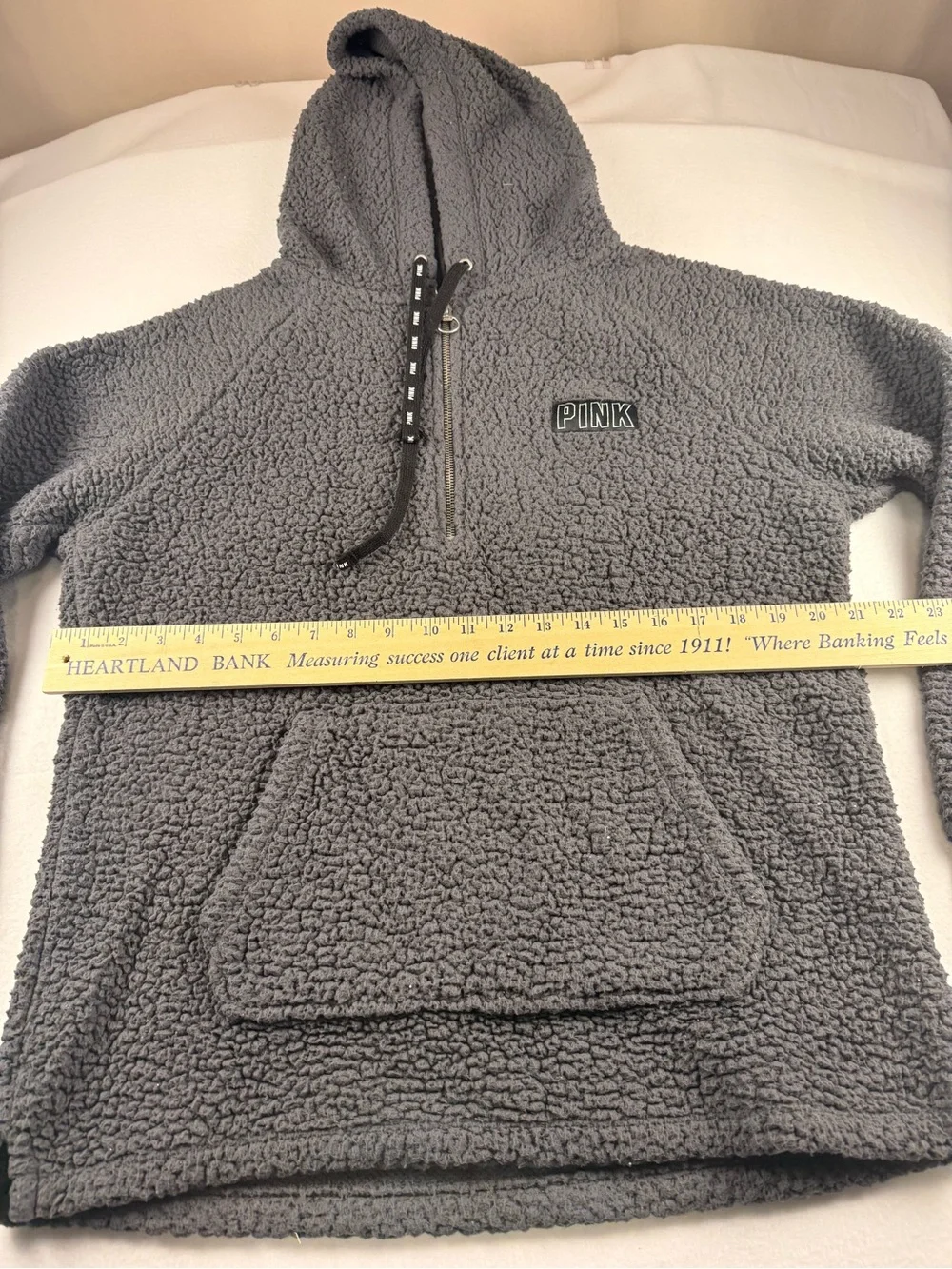 PINK Victoria's Secret Men's Dark Gray Sherpa Zip Hoodie 331